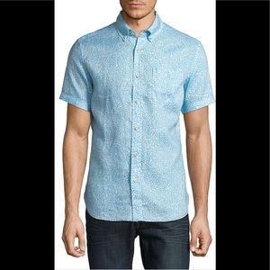 Surfside Supply Printed Linen Buttondown shirt NWT